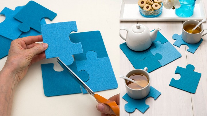 DIY poháralátét puzzle-elemekből: így készítheted el a szettet 30 perc alatt!
