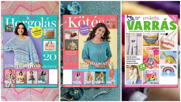 Varázslatos ötletek nyárra: megérkezett az új Praktika Horgolás, Varrás, Kötés és Keresztszemes hímzés!