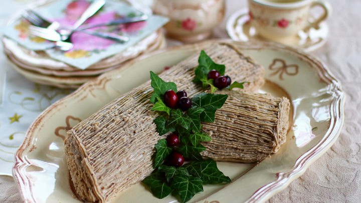 Gesztenyés fatörzs rumos meggyel - Recept