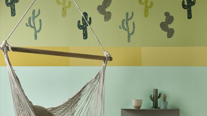 DIY kaktuszos minta a falra