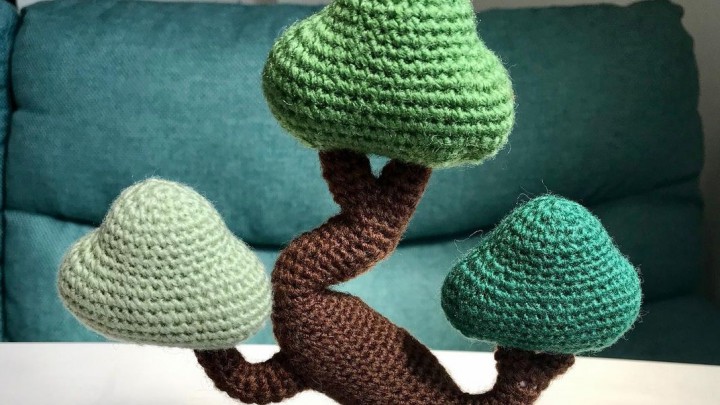 Horgolt bonsai fa azoknak, akiknek nem megy a kertészkedés