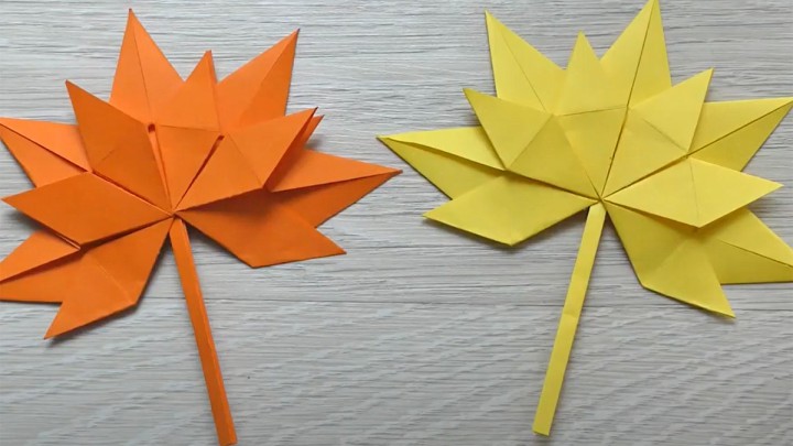Hajtogassatok a gyerkőcökkel: színes, őszi origami levelek